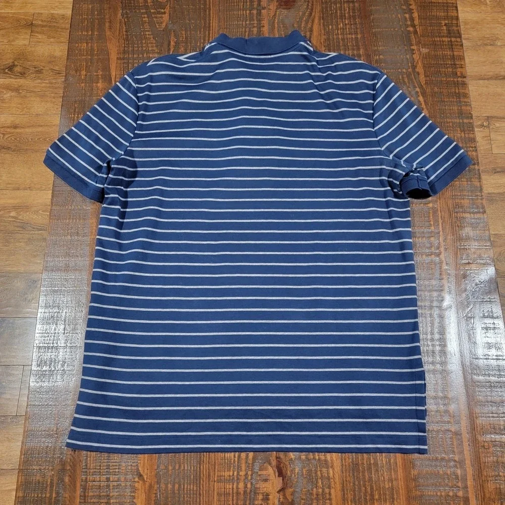 VTG Ralph Lauren Men's Polo Shirt‎ 100% Cotton Striped Shirt Size L